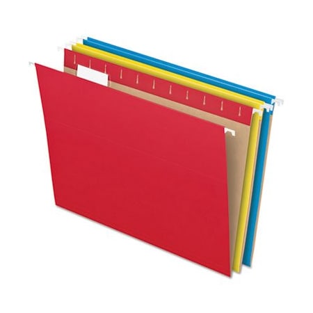 Pendaflex, COLORED HANGING FOLDERS, LETTER SIZE, 1/5-CUT TAB, ASSORTED, 25PK